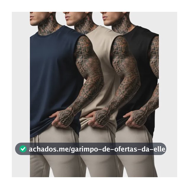 Kit 3 Regata Oversized Machão Streetwear Lisa Casual Básicas