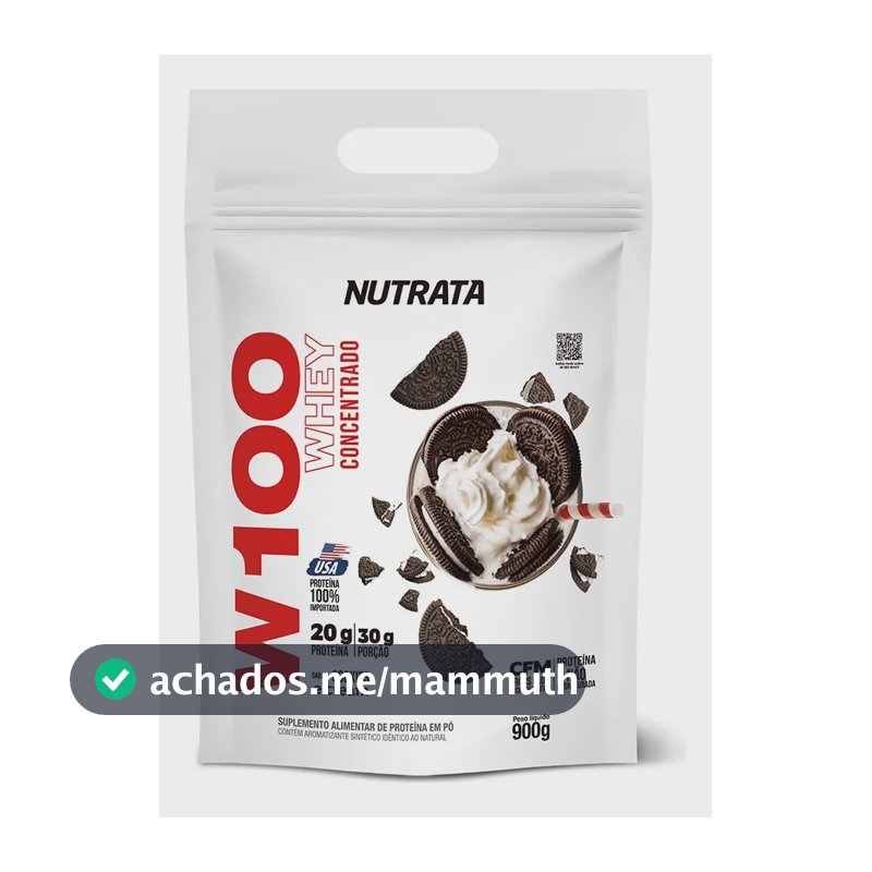 Proteína Nutrata W100 Whey Concentrado Em Pó Sabor Biscoitos X 900g