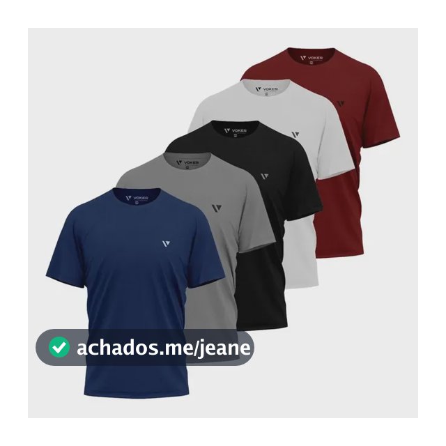 Kit 5 Camisas Camisetas Masculina Slim Voker 100% Original