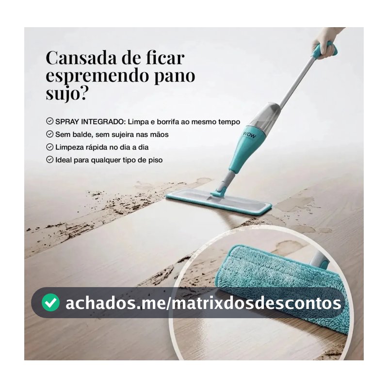 Mop Spray Com Reservatório Esfregão Vassoura Mágica Refil Wow World Of Wonders