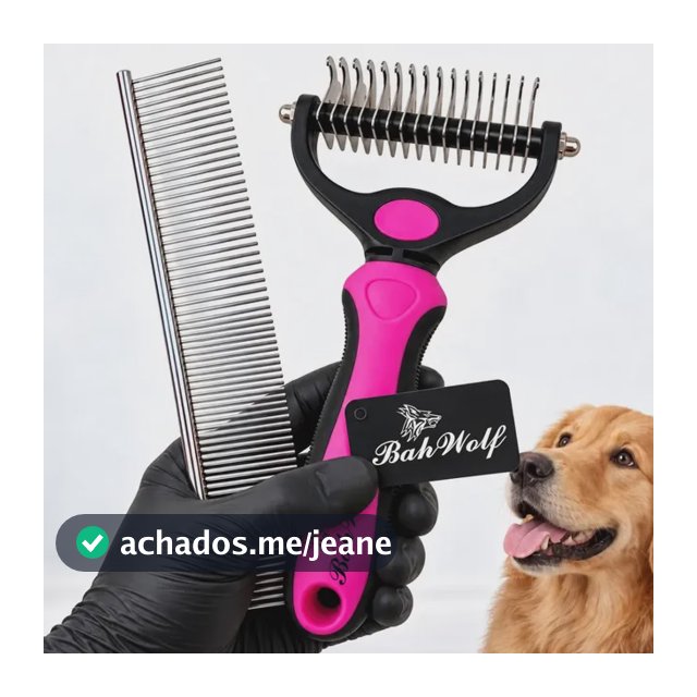 Kit Escova Desembolador Pelos Pet Rake E Pente Aço Petshop