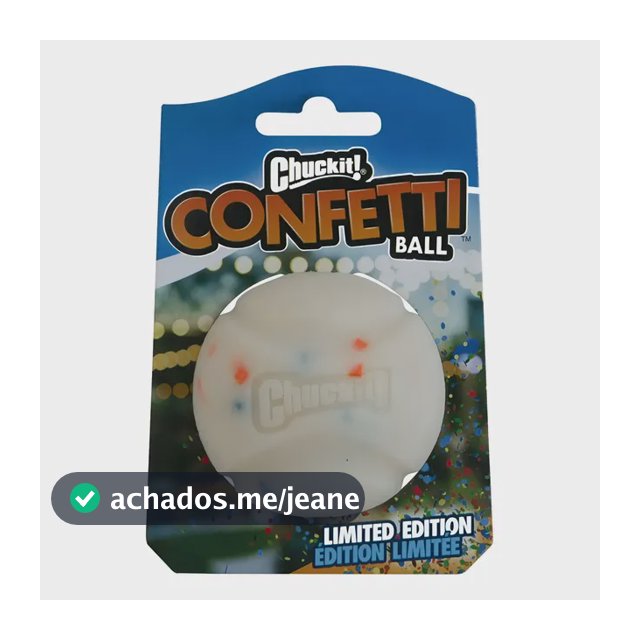Brinquedo Bola Chuckit Confetti Ball Para Cães Médio Branco