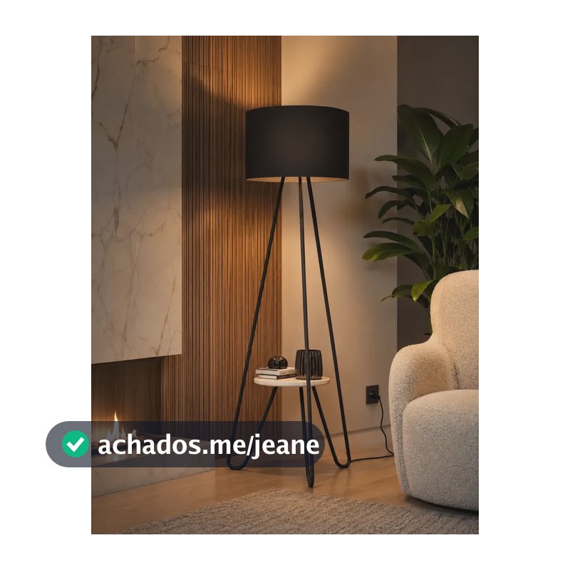 Luminária De Piso Desing Elegante Pés De Ferro Luxo Dubai Preto