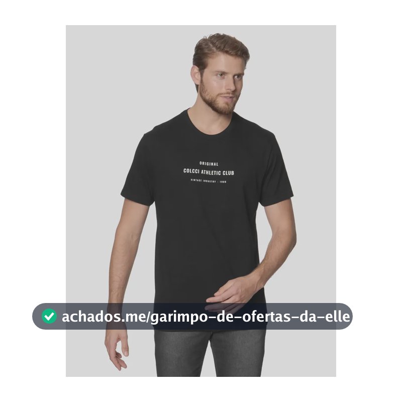 Camiseta Colcci Masculino 350112372 Preto Logo M Estampa Localizada