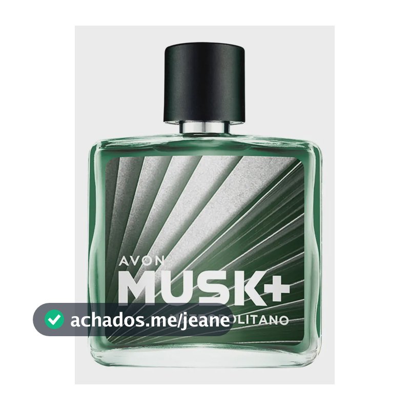 Colônia masculina Avon Musk Metropolitan, contém 75 ml