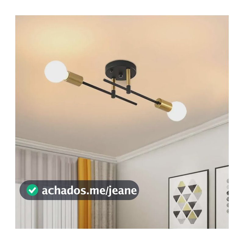 Lâmpada De Teto Decorativa Moderna Com Duas Cabeças