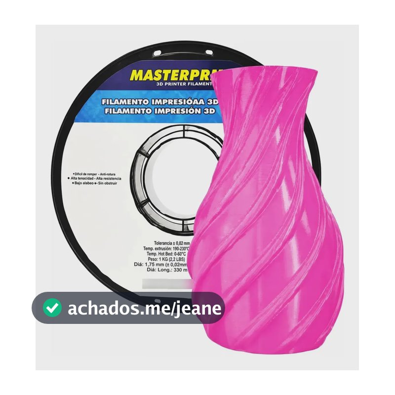 Filamento 3d Masterprint Pla 1.75mm 1kg Cor Silk Rosa