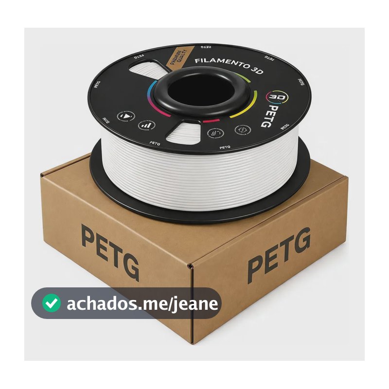 Filamento PETG Branco para Impressão 3d 1kg 1,75mm Premium