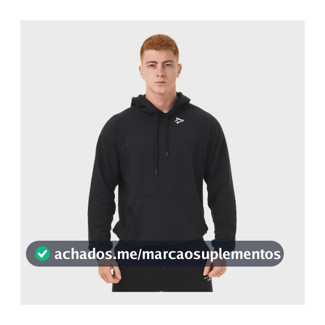 Casaco Moletom Preto New Lupus Inverno Alpha M Preto Liso