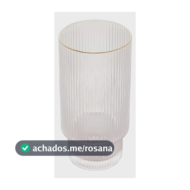 CJ 2 Copos Alto De Cristal Canelado Fio De Ouro 400 Ml - Wolff