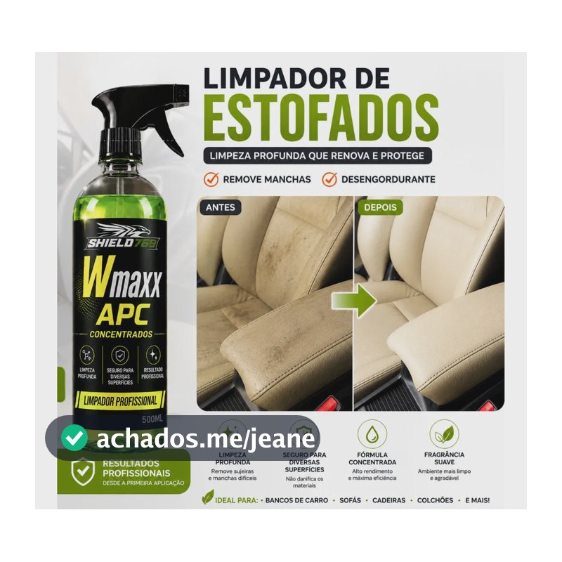 Limpa Estofado Automotivo Apc Concentrado Wmaxx 500ml