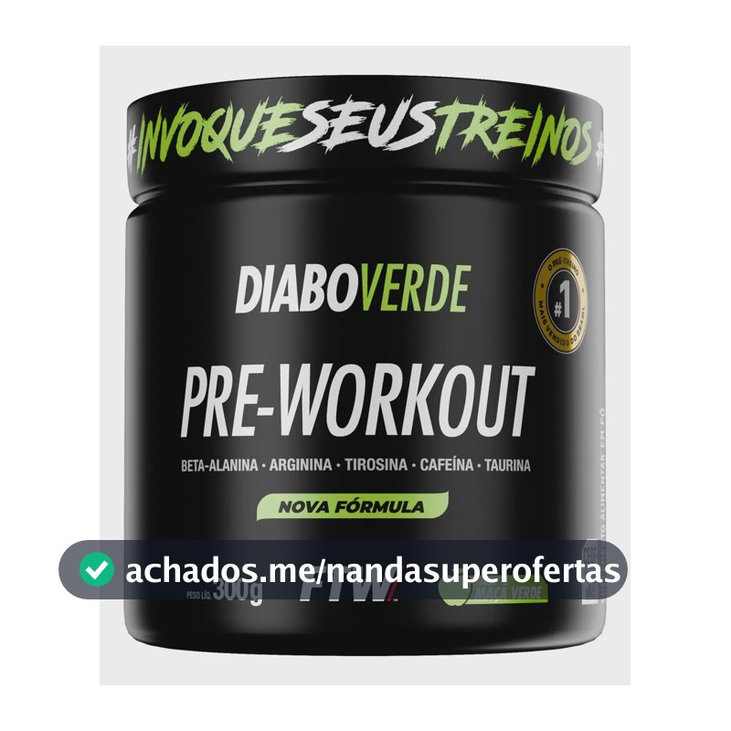 Suplemento FTW Diabo Verde Pre-Workout en pó sabor maçã verde x 300g