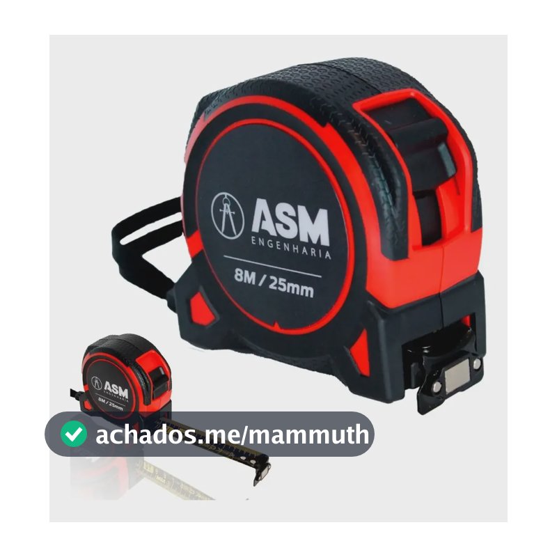 Trena Métrica Profissional 8 Metros 25mm Ultra Resistente