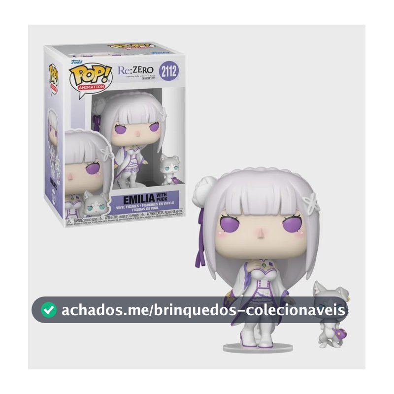 Boneco Funko Pop! & Buddy Re:zero - Emilia E Puck