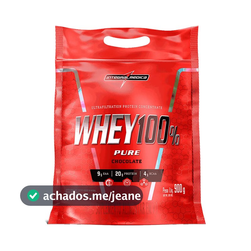 Proteína Integralmédica Whey 100% Pure em pó sabor Chocolate x 900g