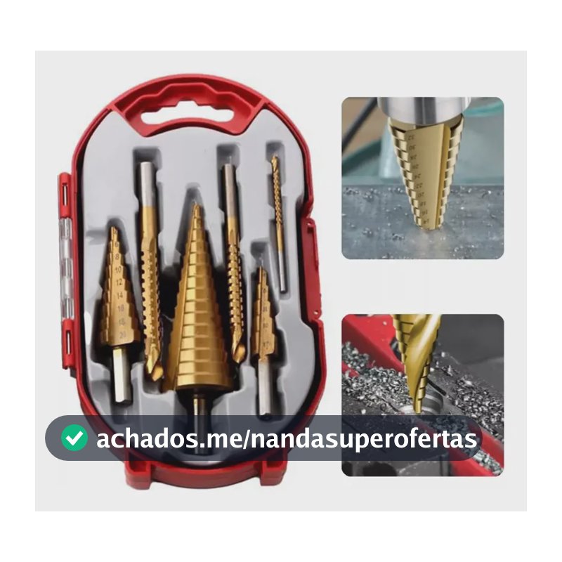 Conjunto De Brocas Revestidas De Titânio Com 6 Peças