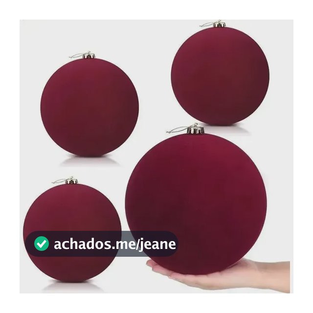 Bola De Natal Grande Em Veludo 4 Polegadas Bordô