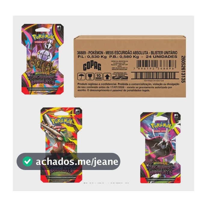 Caixa De Blister Pokemon Escuridão Absoluta 24 Und - Copag Escuridão Absoluta Português