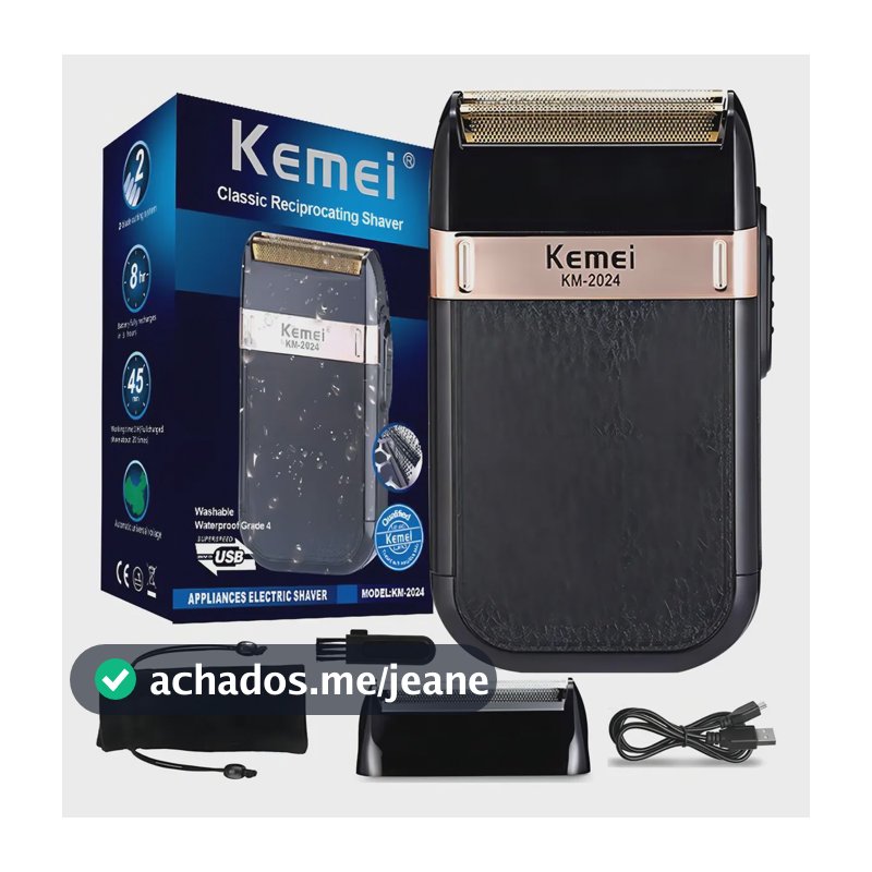 Barbeador Portátil S/fio Kemei Km-2024