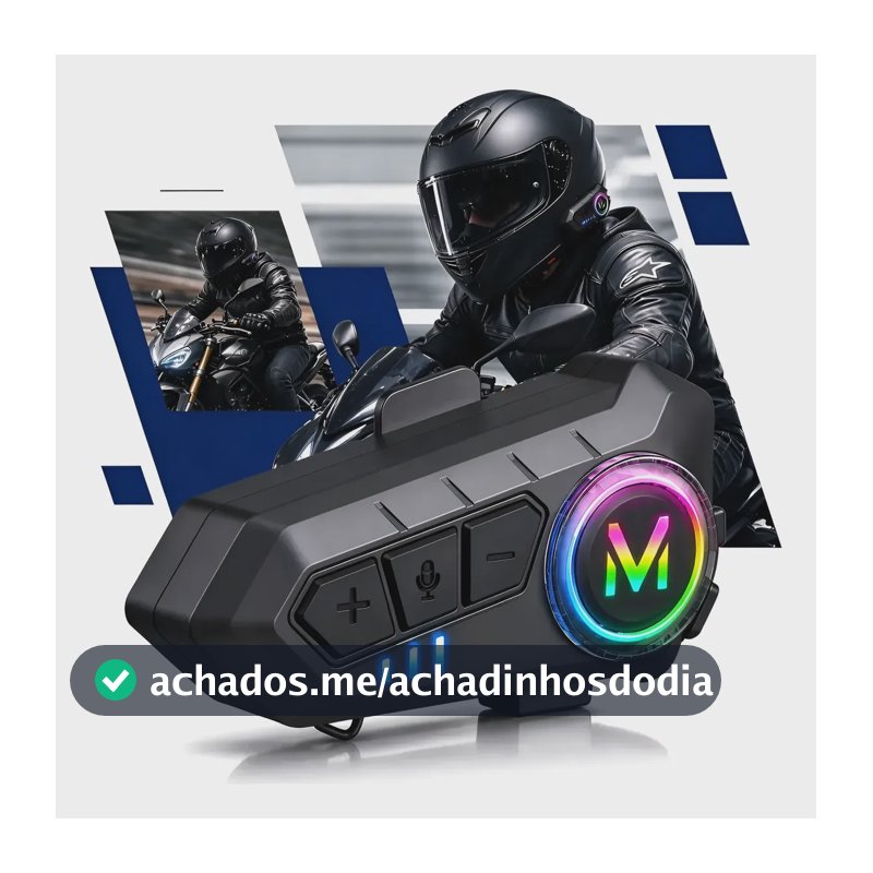 Fone De Ouvido Para Capacete Bluetooth Headset Rgb Sem Fio