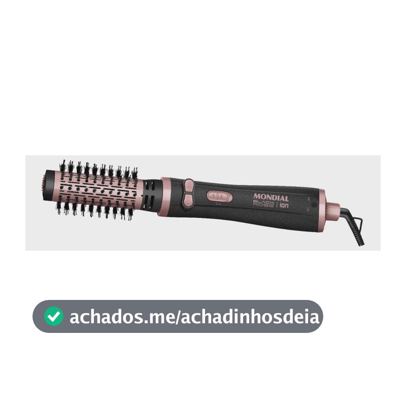Escova Rotativa Mondial Ceramica Tourmaline Ion 3x1 Erb-01 Rosa 127/220v