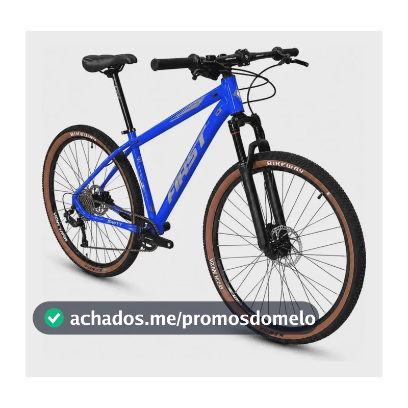 Bicicleta First Aro 29 Freio Hidráulico Susp. C/ Trava K7 9v Azul Hunter/ Prata 19
