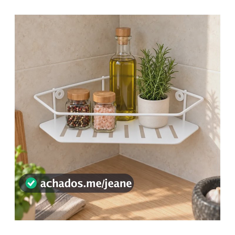 Porta Temperos Cozinha Organizador Canto Moderno Compacto Branco