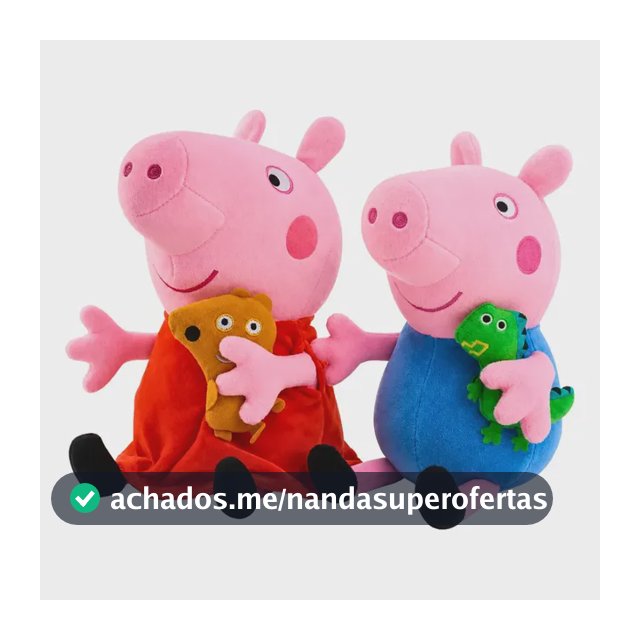 Kit 2 Pelúcias Peppa Pig E George Brinquedo Infantil Super Macio Personagem Antialérgico Presente Crianças
