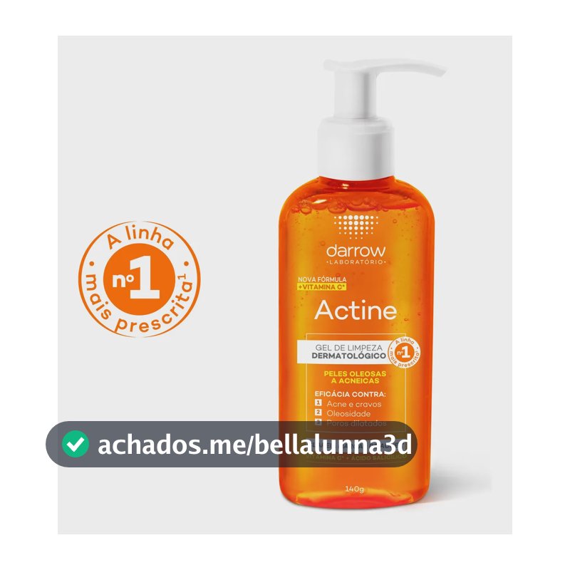 Gel de Limpeza Facial Darrow Actine Pele Oleosa e Acneica 140g