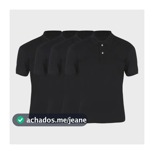 Kit 4 Camisa Polo Masculino Piquet Poliester
