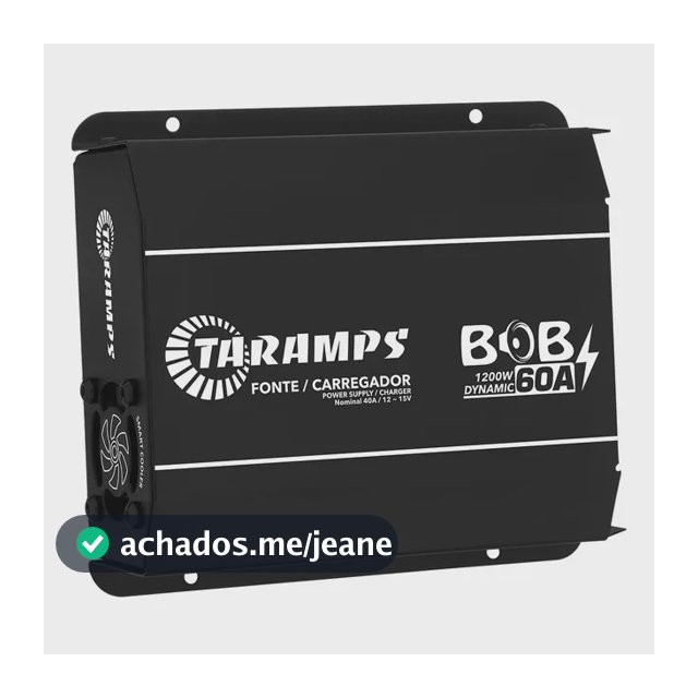 Fonte Carregador Taramps Bob 60a Bivolt Preto Som Automotivo Preto