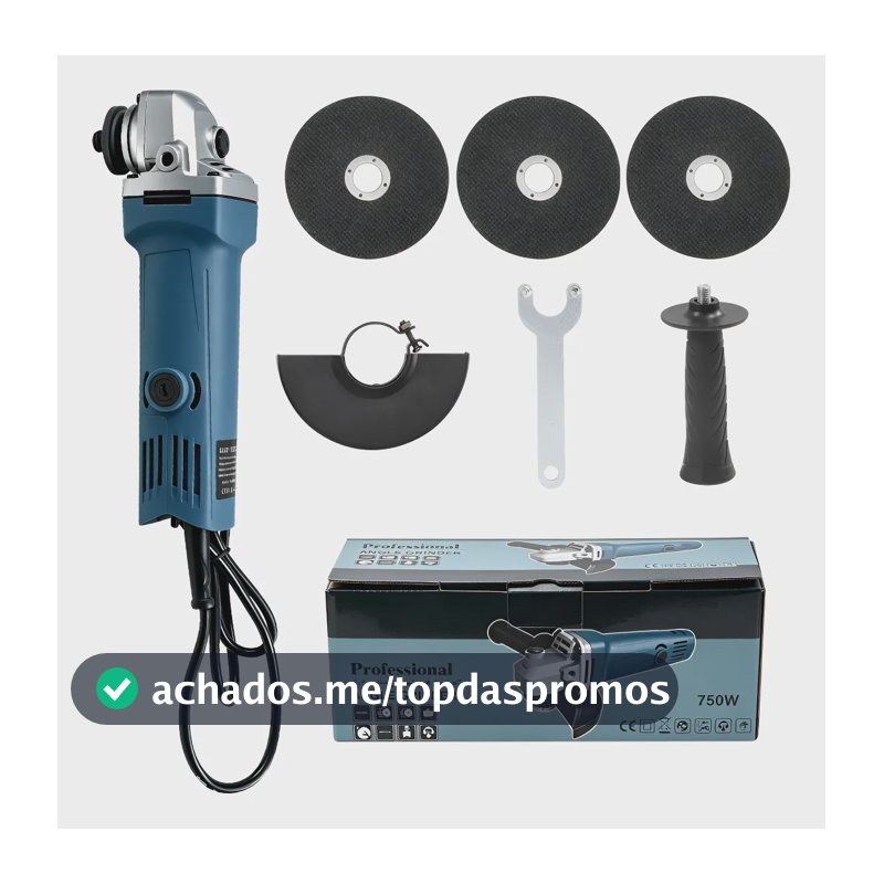 Esmerilhadeira Angular 750w Resistente, Caixa Papelão Azul 110v
