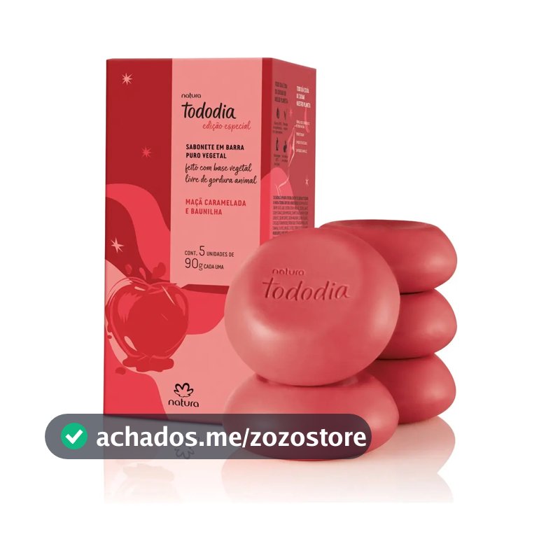 Sabonete Em Barra Natura Tododia Maçã Caramelada 5un 90g