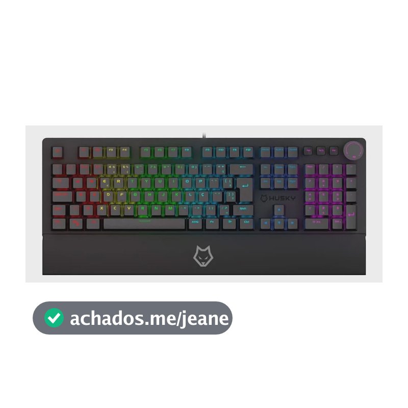 Teclado Mecânico Gamer Husky Anchorage Gateron Ef Brown Rgb Preto Português Brasil