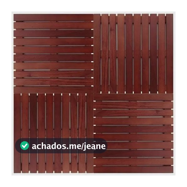 Deck Modular Madeira Com Verniz Marítimo Imbuia - 50 X 50 Cm Verniz Marítimo