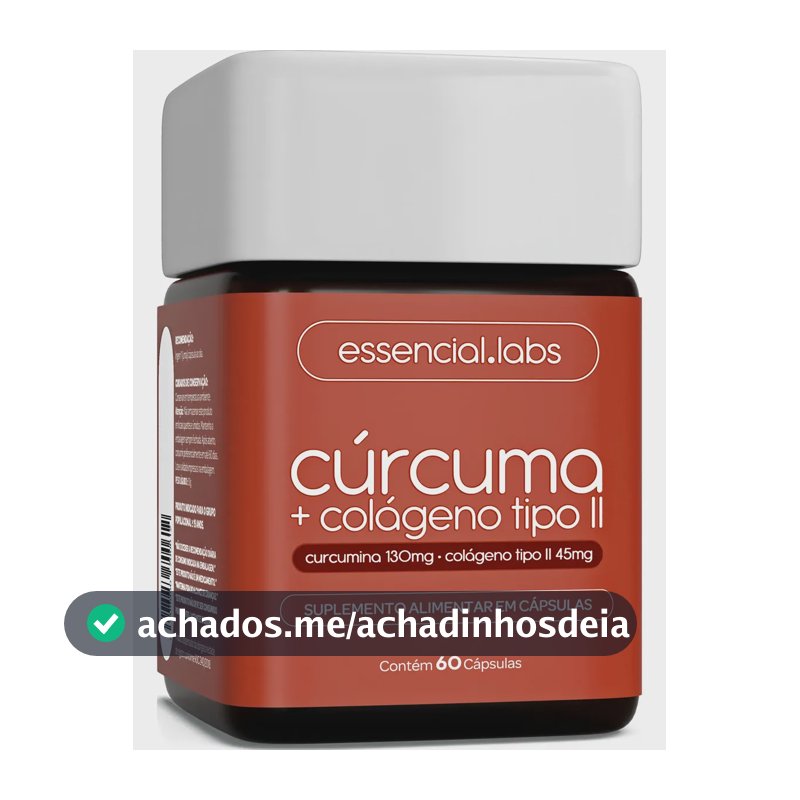 CÚRCUMA 130mg + COLÁGENO Tipo Ii 45mg - Fórmula com Máxima Concentração e Pureza - 60 Cápsulas