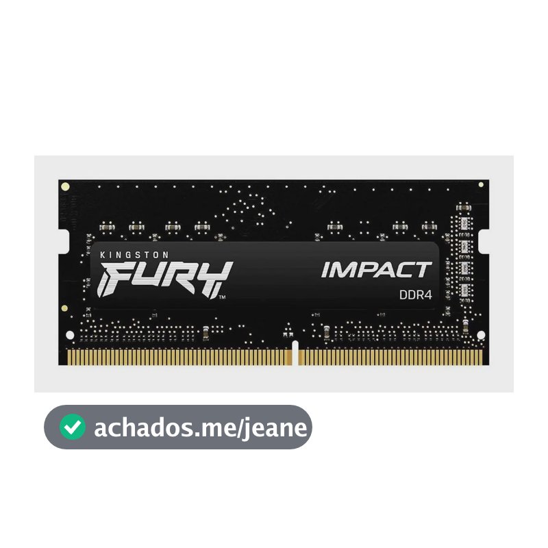 Memória RAM Para Notebook DDR4 16gb 3200Mhz CL20 Kingston Fury Impact KF432S20IB/16 Gamer Preto
