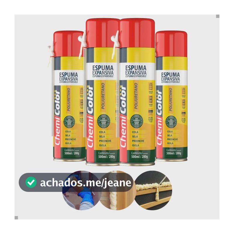 Kit 4 Espuma Expansiva Pu Multiuso Vedação Selante Isolante