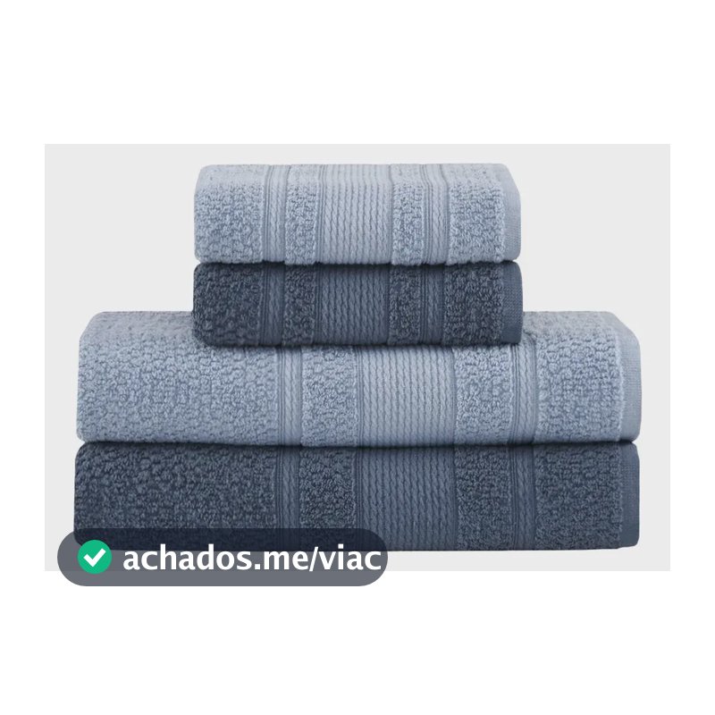 Jogo De Toalhas Buddemeyer Bella Extra Soft Banho 4 Peças Azul Claro/azul Marinho