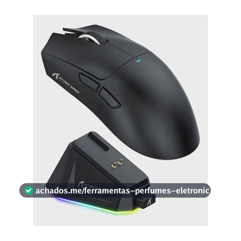Mouse Gamer X11 Attack Shark Tri Mode 22000dpi Paw3311 Dock Cor Preto