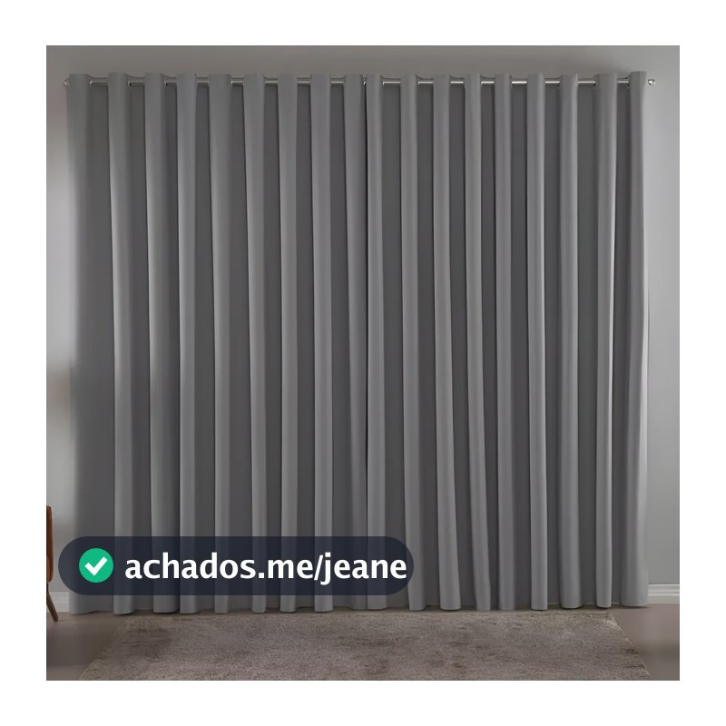 Cortina Blackout Em Tecido 3,00x2,80 Corta Luz Cor Cinza