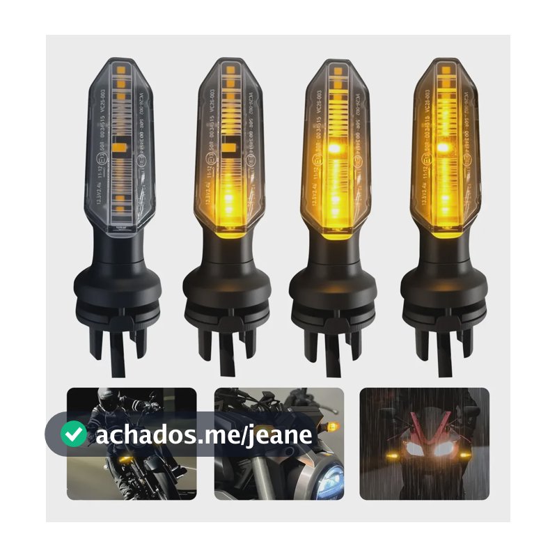 Kit 4 Pisca Seta De Led Para Moto Twister Cg Titan Cb250 160 Amarelo