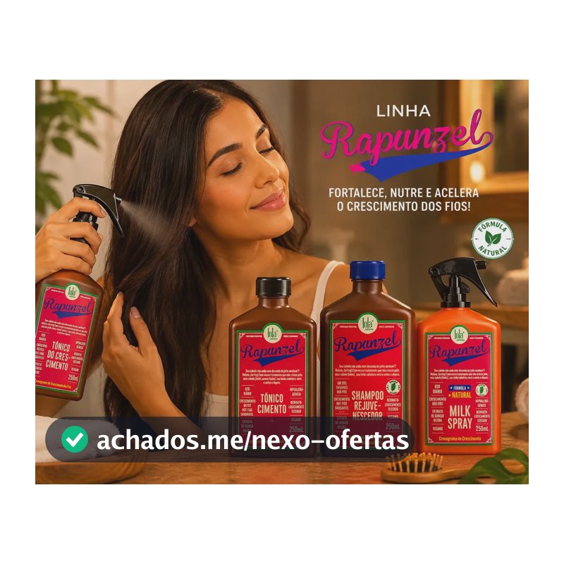 Kit Rapunzel Shampoo + Tônico Capilar + Leave-in milk spray - Crescimento Fortificante 3 produtos 250ml