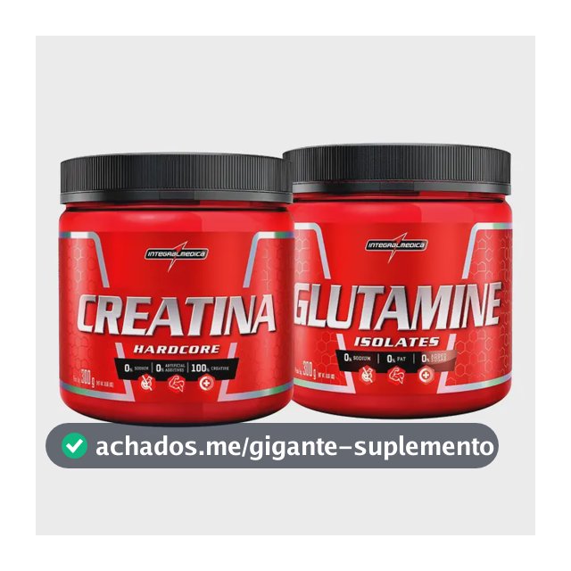 Kit Integralmedica Creatina 300 Gr + Glutamina 300 Gr Sem Sabor
