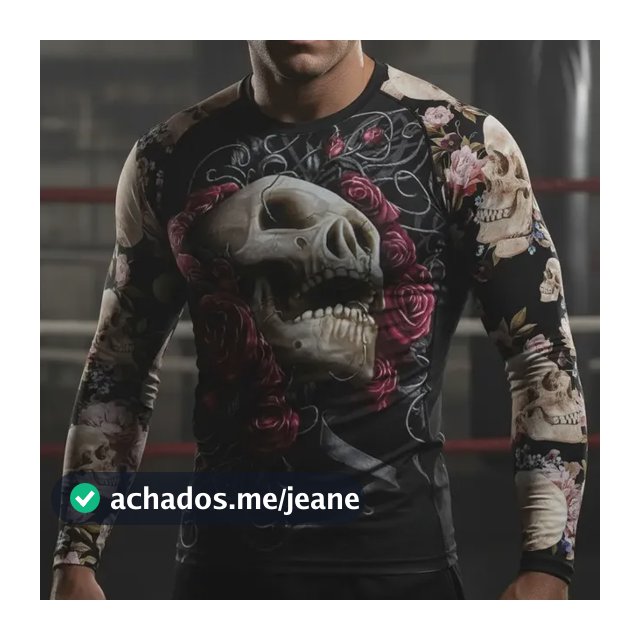 Rash Guard Caveira/rosas