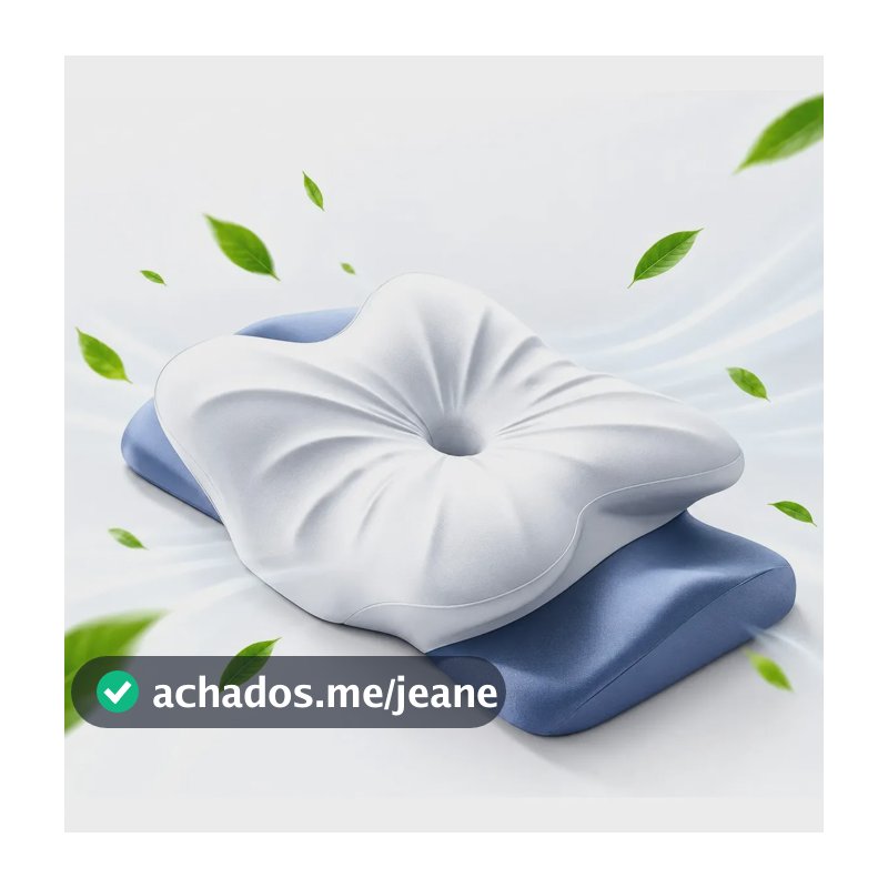 Almofada Ergonomica Dormir Travesseiro Espuma Viscoelastica Cervical Ortopedico Alivio Dores Pescoço Coluna Ajuste Anatomico Sono Profundo Relax ALVOO HOME TEXTIL