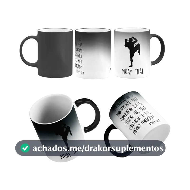 Caneca Mágica Presente Muay Thai Lutador Boxe Tailandês