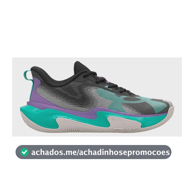 Tênis De Basquete Layup Masculino - Under Armour Preto, Turquesa E Roxo 42