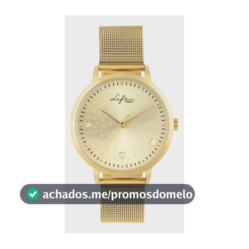 Relógio Life Amor Feminino Aço Dourado