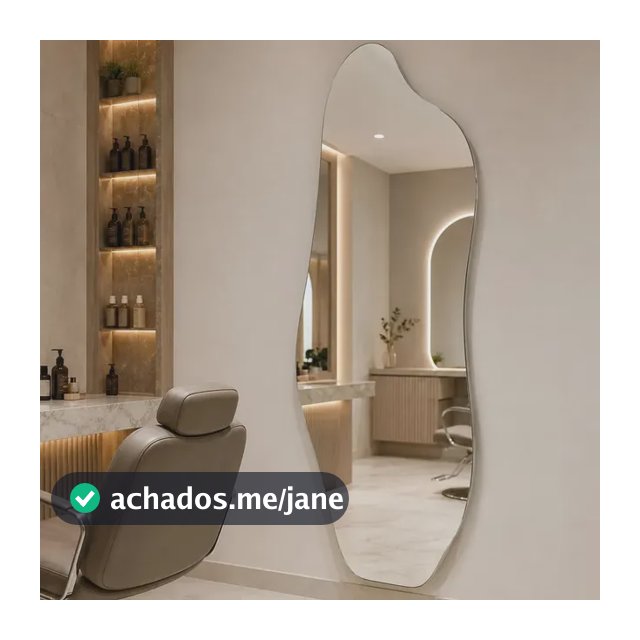Espelho 90x40 Orgânico Grande Corpo Inteiro Quarto - Suporte